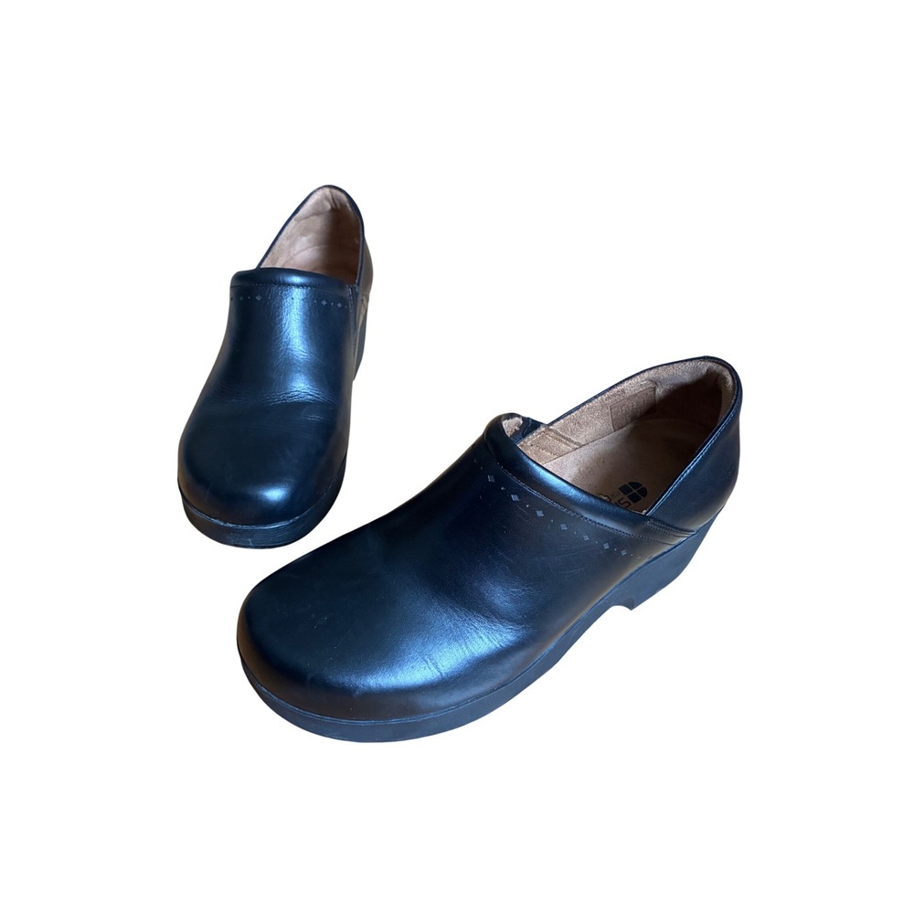 Shoes For Crews 46198 Black Leather Professional Clogs Womens 9 Slip Resistant